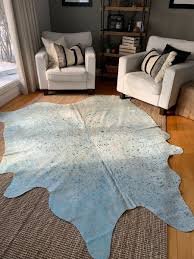 turquoise cowhide rug size 7 x 7