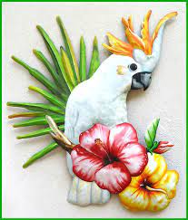 Painted Metal Wall Hanging Tropical