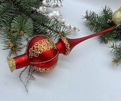 Red Glass Tree Topper