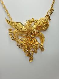 24k dragon and phoenix necklace h f
