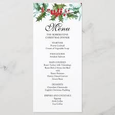 The perfect christmas dinner starter, or just a special lunch, this velvety french dish is made with pork belly, goose fat, white wine and thyme. Watercolor Holly And Berries Christmas Party Menu Zazzle Com Christmas Party Menu Christmas Menu Design Party Menu