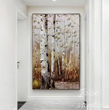 Autumn Birch Tree Painting Original Oil