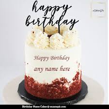 red velvet birthday cake with name edit