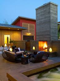 Modern Patio Outdoor Fireplace Designs