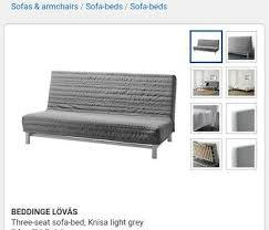 knisa light gray 3 seat sofa bed