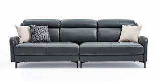 mellon 4 seater leather sofa dark grey
