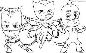 Free download 37 best quality pj masks coloring pages pdf at getdrawings. Catboy Owlette And Gekko From Pj Masks Coloring Page Coloringall