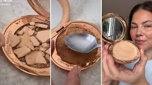 fix broken makeup with rubbing alcohol