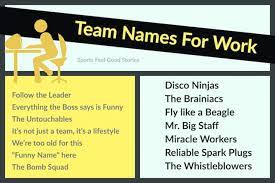 300 funny team names for work by