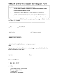 citibank signature card form fill out