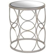 Silver Circles Mirrored Side Table