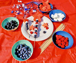 Star spangled meringues are a patriotic holiday red white and blue dessert that will be sure to impress impress your guests! Easy Labor Day Recipe Idea For Kids Red White Blue Fruit Kabobs