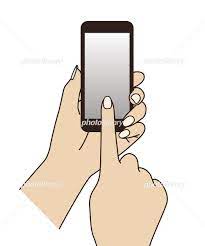 スマートフォンを持って指で操作する手元のイラスト イラスト素材 [ 6440139 ] - フォトライブラリー photolibrary