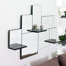 mirrored shelf units