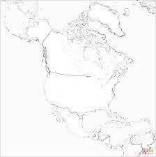 Kolorowanka Mapa Ameryki Północnej | Kolorowanki dla dzieci do druku