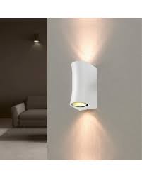 wall lamp led ip44 white 2 gu10 bulbs