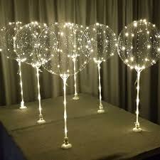 6pc Led Clear Balloons For Table Tops