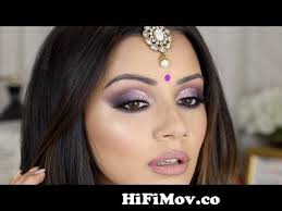 purple glitter eye makeup tutorial from