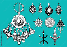 arabic jewelry amazigh touareg vector