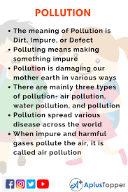 10 lines on pollution for students and
