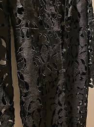 belted guipure lace jumpsuit black