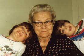 Margaret Ethel Langdon Parrish &amp; Great-Granddaughters Ethel with Kim &amp; Melanie Burtchette - mama_parrish_kim_melanie_burtchette
