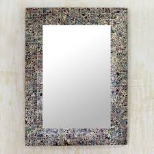 fair trade glass wall mirror with