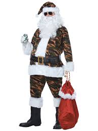 Santa in a green suit. Camo Santa Claus Green Suit Military Camouflage Christmas Mens Costume S M Ebay