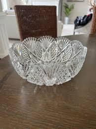 Large Vintage Clear Crystal Cut Glass