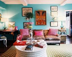 color in a bohemian styled room