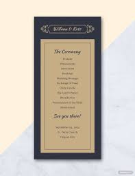 traditional wedding program template in