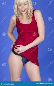 Young Pin Up Model Posing Flashing Knickers Panties in Red Mini Dress Stock  Photo - Image of tight, desire: 51144090