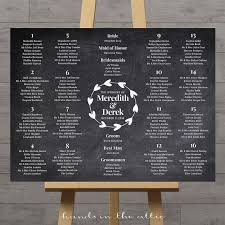 Wedding Table Chart Guest Seating Assignment Printable Chalk Board