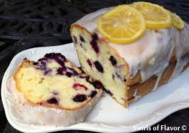 lemon glazed blueberry pound cake