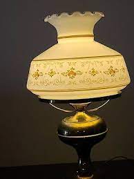Vintage Hurricane Table Lamp White Milk