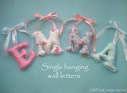 Hanging Fabric Letter S Shabby Chic