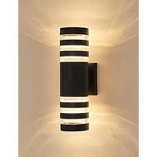 Bowie integrated led matte black outdoor indoor wall sconce by globe electric (15) $67. Buy Modern Led Outdoor Wall Lights For House 3000k Warm White Light Outdoor Wall Sconce Up Down Porch Light Waterproof Outdoor Wall Lamps 12w 500lm Black Exterior Light Fixtures Light Source Include Online