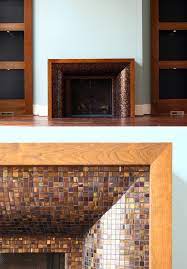 Cozy Fireplace With Glass Tile Surround