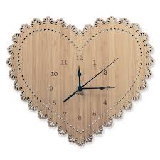 Heart Clock Wall Clock Laser Cut