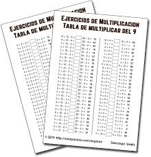 ejercicios de multiplicación para imprimir