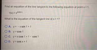 Equation Of The Line Tangent