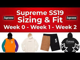 Supreme Ss19 Sizing Fit Guide Week 0 Week 1 Week 2