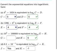 Convert The Exponential Equations