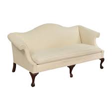 ethan allen queen anne camelback sofa
