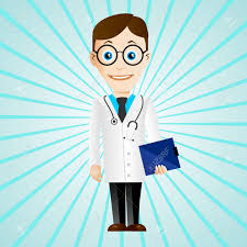 Illustration Of Young Cartoon Doctor With Stethoscope And Medical