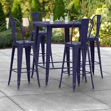 Navy Outdoor Bar Height Table