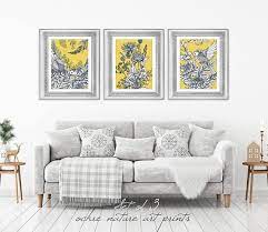 mustard yellow decor grey wall art