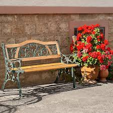 Wooden Garden Bench Seat With Cast Iron