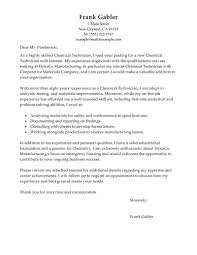 Lab Technician Cover Letter Cute Sample Letters For New