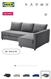 Ikea Corner Grey Sofa Bed Friheten